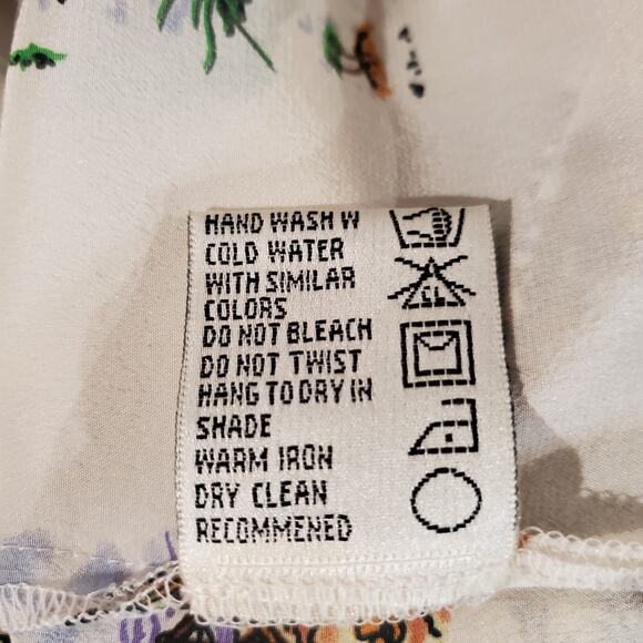 Vtg Tango NWT Womens Tropical Silk Button Shirt Sz S Hawaiian Surf Beach Resort - Picture 13 of 15